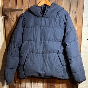 Boohoo Men's Navy Puffer Jacket